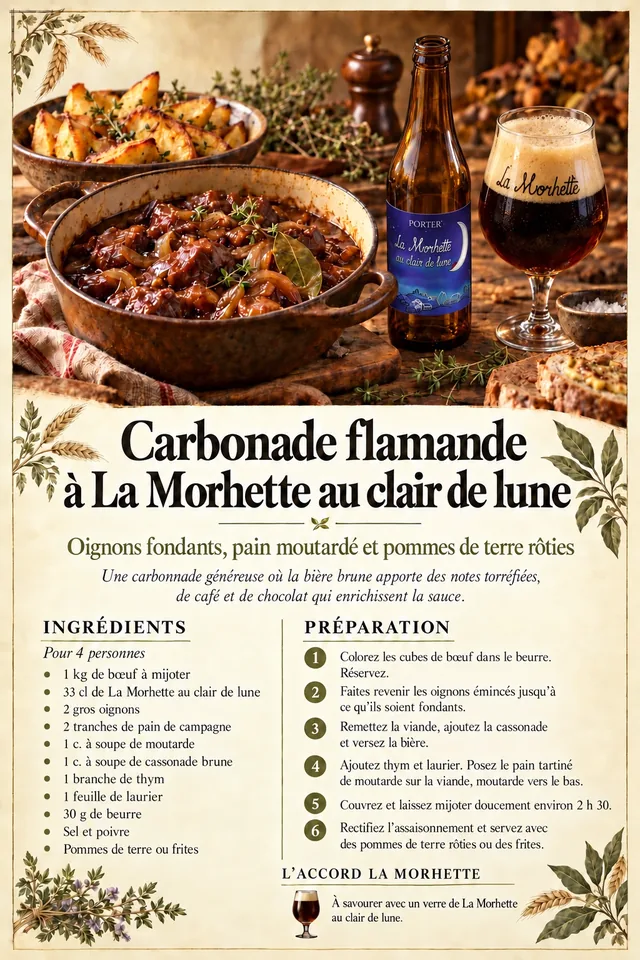 Carbonnade flamande à La Morhette au clair de lune